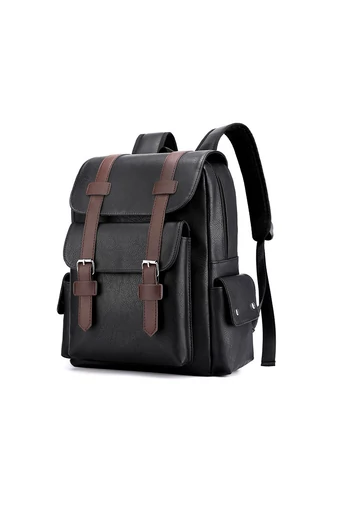 Férfi Hátizsák Műbőrböl laptop tárló rekesszel 15 &quot; laptophoz Fekete 38x34x12cm