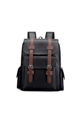 Férfi Hátizsák Műbőrböl laptop tárló rekesszel 15 &quot; laptophoz Fekete 38x34x12cm