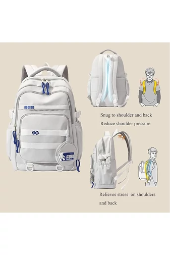 Ghiozdan Albastru Deschis Cu Mini Portofel Atașat De Dimensiunea 47*31*16cm