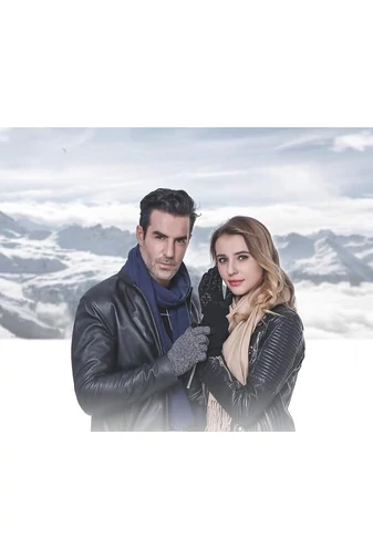 Mănuși Bonluo Unisex Din Material Croșestat Negru Cu Alb Mărimea L
