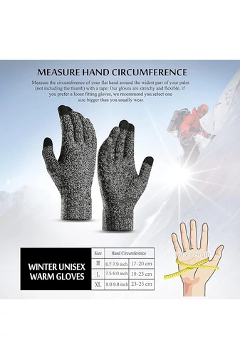 Mănuși Bonluo Unisex Din Material Croșestat Negru Cu Alb Mărimea L