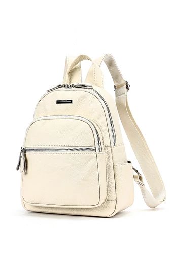 Női Hátizsák Valódi bőrből Fehér Mini 27*22*11cm