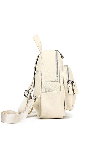 Női Hátizsák Valódi bőrből Fehér Mini 27*22*11cm