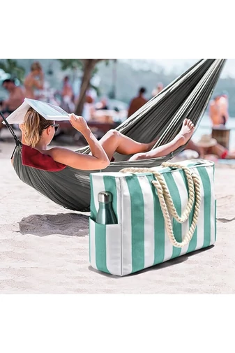 Vászon Strandtáska Vízálló Kék Levél mintás Bonluo 35*50*16cm