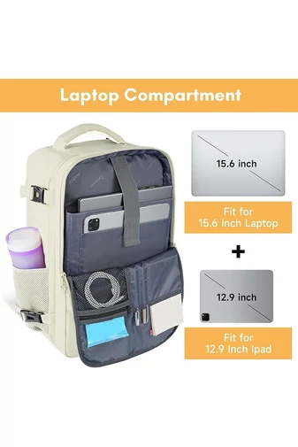 Többfunkciós Hátizsák Wizzair méret 40*30*20cm 15,6&quot; laptop számára Bézs Bonluo