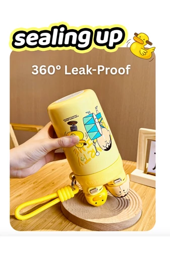 Rózsaszín Termosz 620 ml rozsdamentes acélból animált mintákkal, kettős ivási lehetőséggel