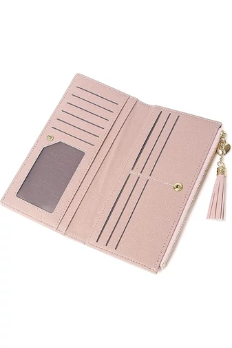 Női Pénztárca Elegáns 12 rekesszel Ökobőrböl Rózsaszín 19*9*1cm