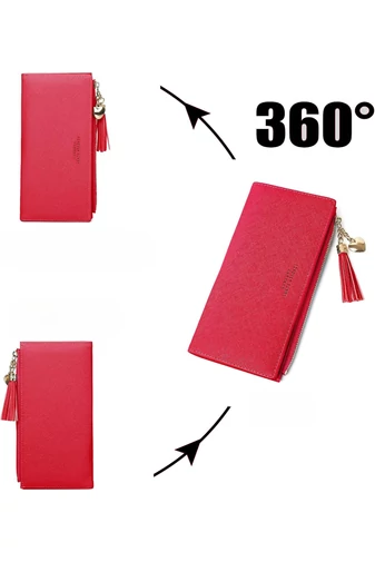 Női Pénztárca Elegáns 12 rekesszel Ökobőrböl Piros 19*9*1cm