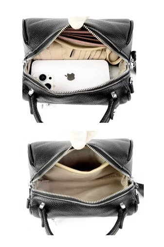 Női Kézitáska Valódi bőrböl Bonluo kompakt és elegáns modell Fehér 21*14*12cm
