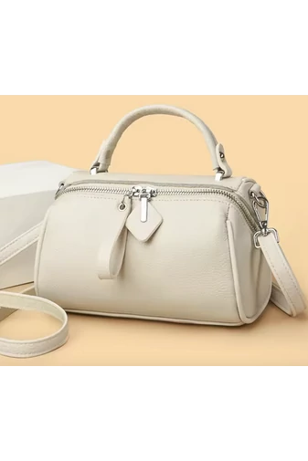 Női Kézitáska Valódi bőrböl Bonluo kompakt és elegáns modell Fehér 21*14*12cm