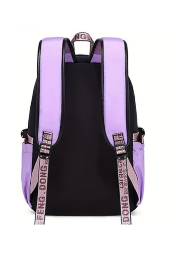 Multifunkcionális Iskolai Hátizsák 15,6''-os Laptop Számára, Lila/Fekete, 44×31×15cm