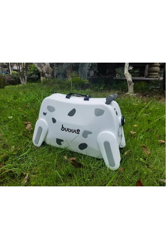 Gyerek Bőrönd 2az1-ben Hordozható Székként is Használható, PP Anyagból , Fehér Kutyus Formájú, 36×55×22,5cm