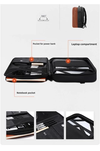Arctic Hunter Rucsac Albastru Închis 2în1 Business Și Călătorii, Cu Parte Detașabilă, Dimensiunea 45*30*22 cm