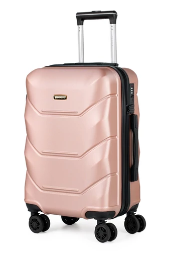 Gurulós bőrönd szett 4 kerék, keményfalú rosegold szín, 3 részes bőrönd szett  - Bonluo