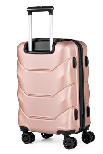 Gurulós bőrönd szett 4 kerék, keményfalú rosegold szín, 3 részes bőrönd szett  - Bonluo