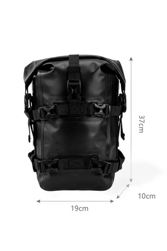 Motorkerékpáros Bumper Táska PVC-ből, Prémium minőségű Shark Rider, Fekete  37×19×10cm