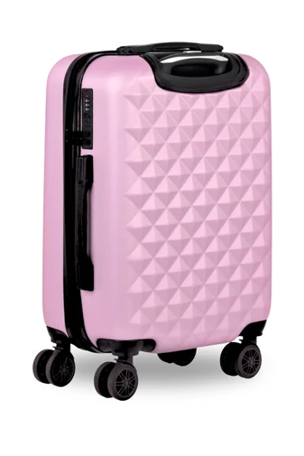 Kabinbőrönd Keményfalú Kézipoggyász Wizz Air Méretben Bonluo Világos Rózsaszín 55*35*22cm Levehető kerekekkel 