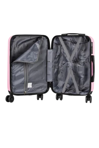 Kabinbőrönd Keményfalú Kézipoggyász Wizz Air Méretben Bonluo Világos Rózsaszín 55*35*22cm Levehető kerekekkel 