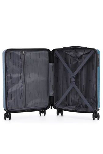 Kabinbőrönd Wizzair, Keményfalú Kialakítással, Levehető Kerekekkel, Bonluo, Kék 55×40×20cm