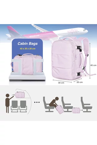 Többfunkciós Hátizsák Wizzair méret 40*30*20cm 15,6" laptop számára Lila Bonluo