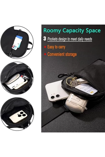 Mini Crossbody Táska állítható pánttal, ideális sportoláshoz poliészterből Unisex Bonluo Világos Rózsaszín 19*13*3cm