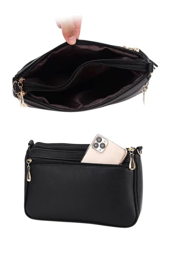 Női Crossbody Táska Elegáns Ökobőrböl Vízálló, Fém V kezdőbetűvel, Kék 26*16*8 cm