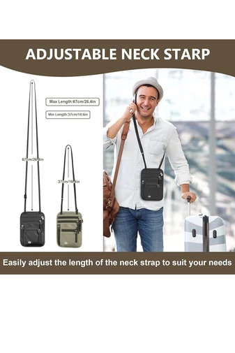 Okmány tartó Unisex RFID védelemmel Vízálló Fekete Bonluo 20*14cm