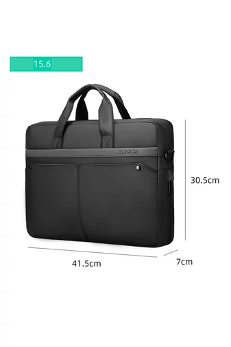 Laptop Táska Mark Ryden 15.6” laptophoz, Vízálló, Oxford Anyagból, Bőröndhöz rögzíthető, Fekete 41,5×30,5×7cm