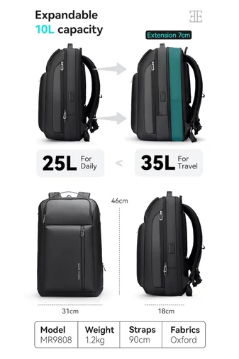 Multifunkciós Hátizsák Kibővíthető Mark Ryden,15.6” laptophoz, 25–35 liter, Oxford anyag