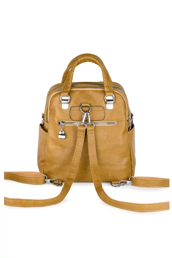 Barna Műbőr Hátizsák/Crossbody Táska (26x24x12cm)