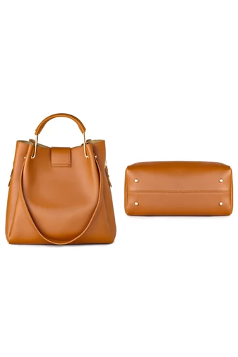 Barna Válltáska Szett Crossbody Táskával és Pénztárcával (3 db)