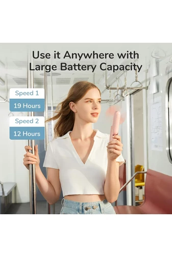 Rózsaszín Hordozható F8X 3 az 1-ben Mini Ventilátor – Összecsukható Kivitel Külső Akkumulátorral és Zseblámpával, 4000 mAh, USB-C