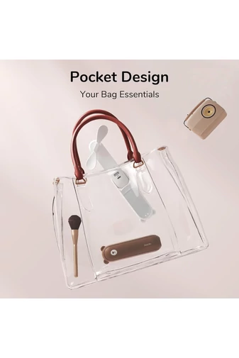 Fehér Hordozható F8X 3 az 1-ben Mini Ventilátor – Összecsukható Kivitel Külső Akkumulátorral és Zseblámpával, 4000 mAh, USB-C