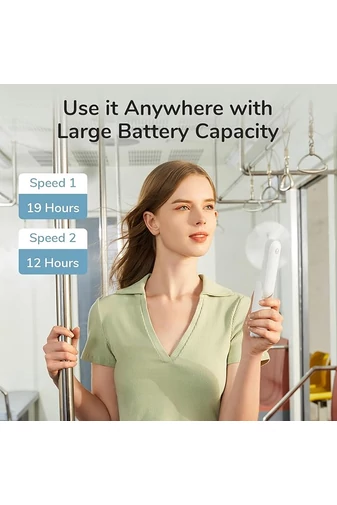 Fehér Hordozható F8X 3 az 1-ben Mini Ventilátor – Összecsukható Kivitel Külső Akkumulátorral és Zseblámpával, 4000 mAh, USB-C