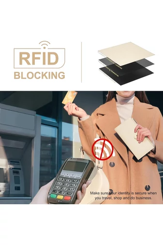 Női Pénztárca RFID, PU bőrből, 16 kártyatartóval Bézs 19,5×11×2cm