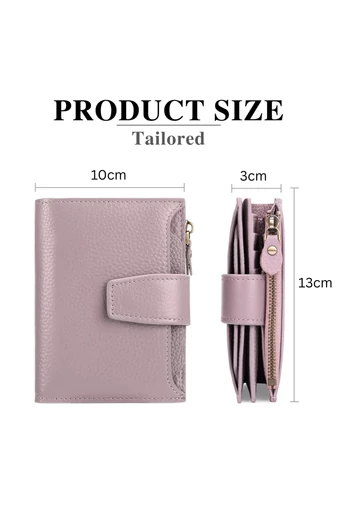 Női Pénztárca, PU bőrből, RFID védelemmel, Bonluo Lila 10×13×3cm