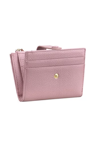 Női Pénztárca Valódi Bőrből, RFID Védelemmel, 10 kártyatartóval, Bonluo Lila 11,7×9×1,2 cm