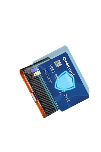 Slim Pénztárca RFID Kompakt Kialakítással, PU bőrből, Bonluo Fekete 12×9×1,5cm