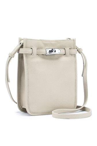 Crossbody Táska Valódi Bőrből, Praktikus Kialakítással és Állítható Pánttal, Bonluo Bézs 22×17,5×7cm