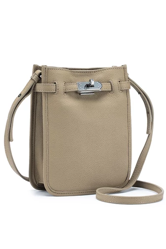Crossbody Táska Valódi Bőrből, Praktikus Kialakítással és Állítható Pánttal, Bonluo Kaki 22×17,5×7cm