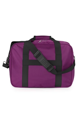 Sötétlila vízálló utazótáska bőröndhöz rögzíthető ingyenesen felvihető Wizz Air méretben (40x30x20cm)