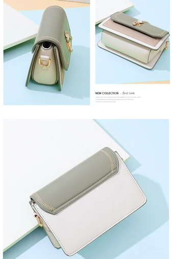 Crossbody Elegáns Táska PU Anyagból, Kétféle Pánttal, Bonluo Zöld 14×21×8cm