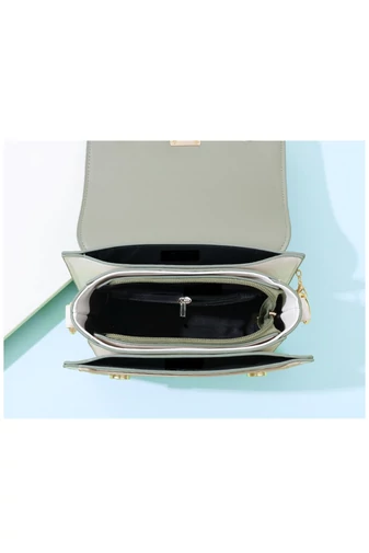 Crossbody Elegáns Táska PU Anyagból, Kétféle Pánttal, Bonluo Zöld 14×21×8cm