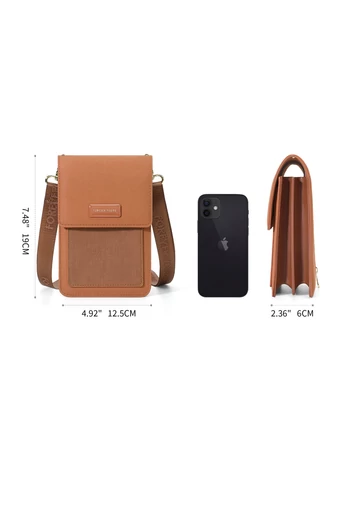Crossbody Mini Táska Multifunkciós, PU Anyagból, Elegáns Dizájnnal, Bonluo Világoskék 19×12,5× 6cm
