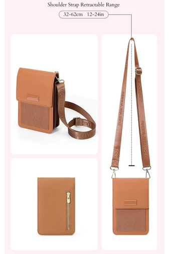 Crossbody Mini Táska Multifunkciós, PU Anyagból, Elegáns Dizájnnal, Bonluo Világoskék 19×12,5× 6cm