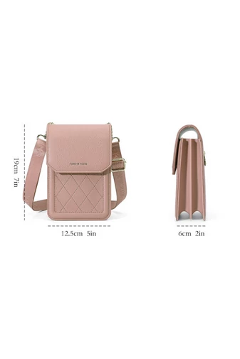 Crossbody Táska Mini, PU Anyagból, Praktikus Kialakítással és Állítható Pánttal, Bonluo Lila 19×12,5×6cm