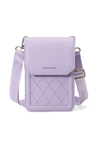 Crossbody Táska Mini, PU Anyagból, Praktikus Kialakítással és Állítható Pánttal, Bonluo Lila 19×12,5×6cm