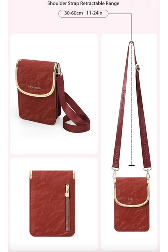 Crossbody Táska Multifunkciós, Kompakt és Elegáns Kialakítással, Bonluo Barna 20×13×6cm