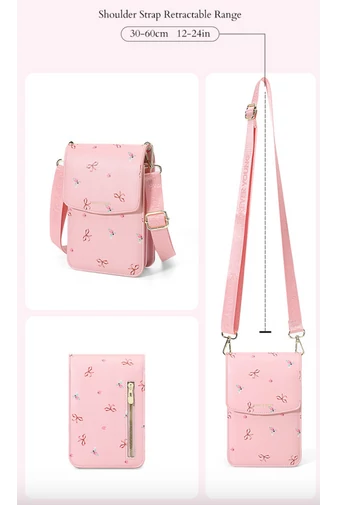 Crossbody Táska Mini, PU anyagból, Virágmintás Dizájnnal, Bonluo Bézs 19,5×13×5cm