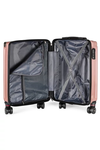 Kabinbőrönd Wizz Air Méretű, Kemény Falú, Levehető Kerekekkel Rosegold 55×38×20cm